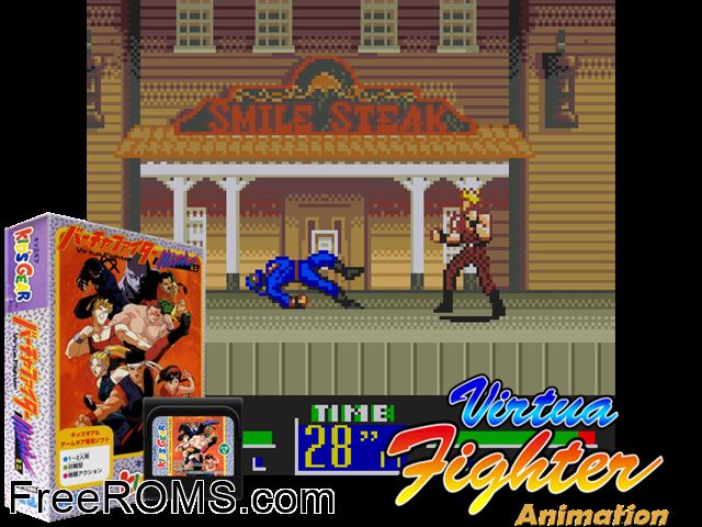 Virtua Fighter Mini Jap Game Gear game showing 3D box cover and gameplay screenshot